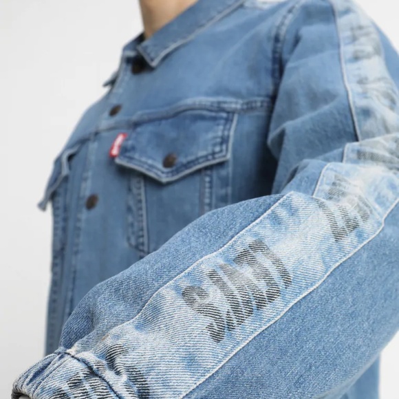 LEVI'S Track COACH'S Stripe Denim TRUCKER Jacket - Picture 1 of 8